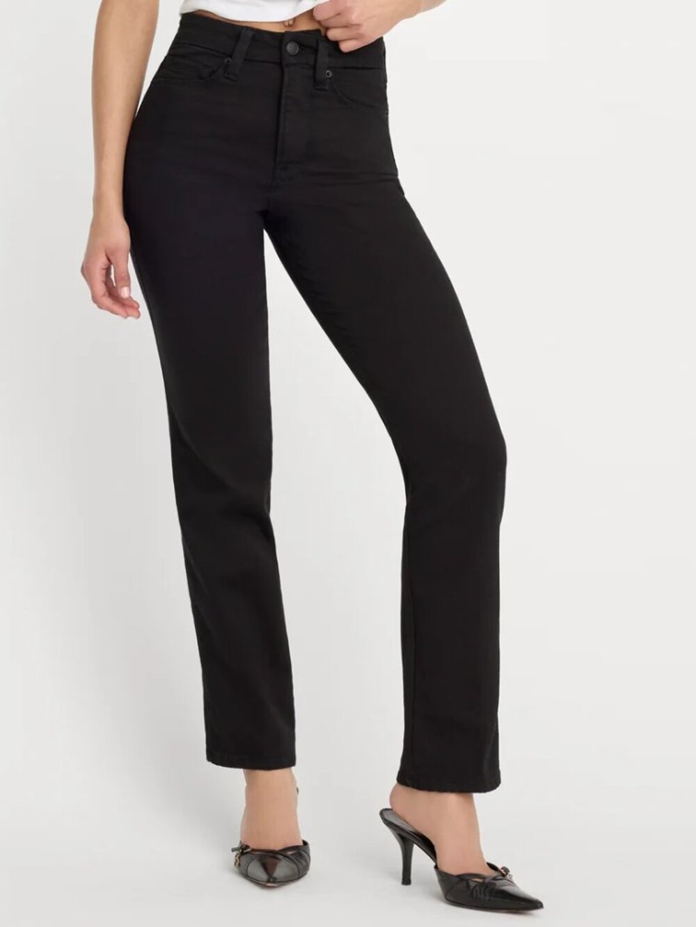 GOOD AMERICAN GOOD CURVE STRAIGHT NEVER FADES JEANS CROP HIGH RISE STRETCH 8/29